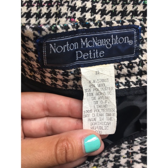 Vintage Wool Houndstooth Checkered Pantsuit Set - Picture 11 of 16